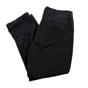 LL Bean Classic Fit Corduroy Pants Mens 42x32 Black Cotton Spandex Trousers